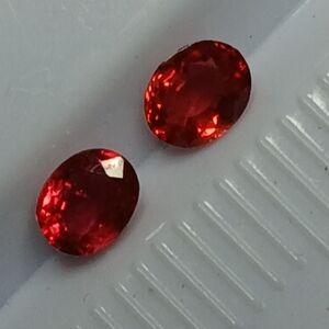 Pair of Rubellite Oval Gemstones 4x3mm